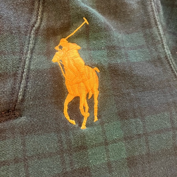 Tartan plaid polo Ralph Lauren crest sweatshirt boys size 7 - Picture 2 of 4